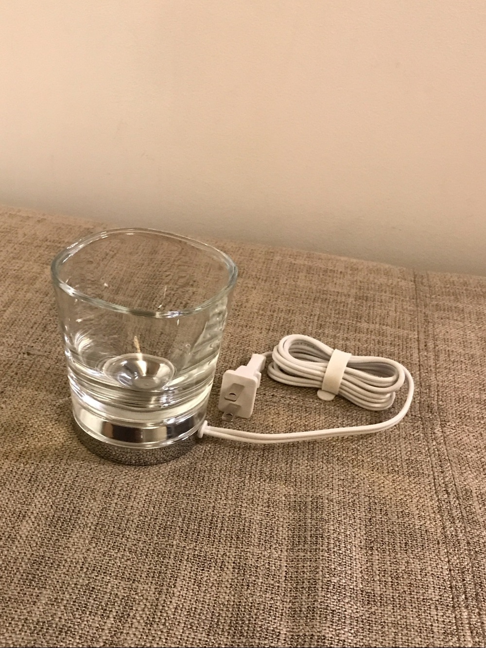 Clear Glass Electric Wax Melt Warmer - White Base